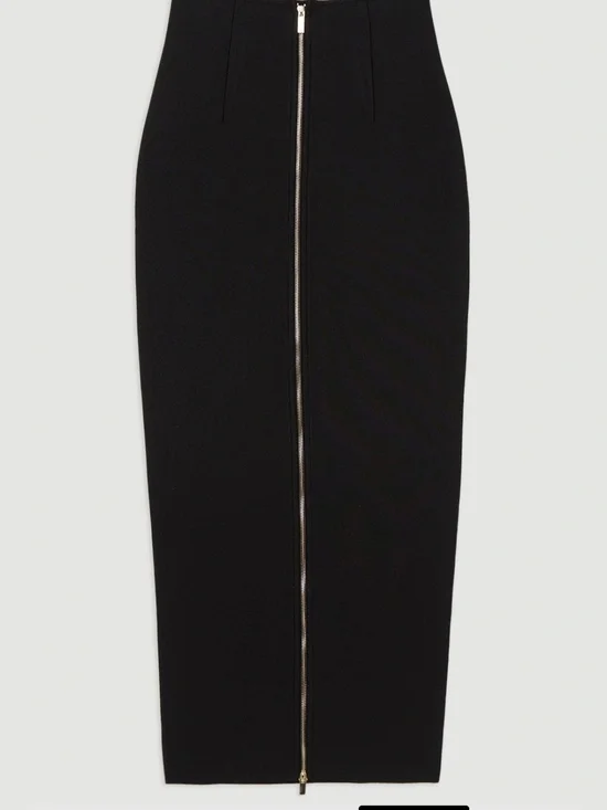 Karen Millen Figure Form Bandage Knit High Waisted Zip Detail Maxi Skirt - Picture 4 of 7